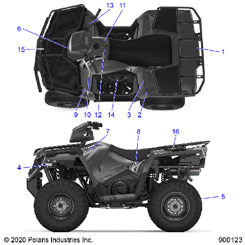 BODY, DECALS - A20SEG50A1/A5/CA1/CA5 (900123-01)