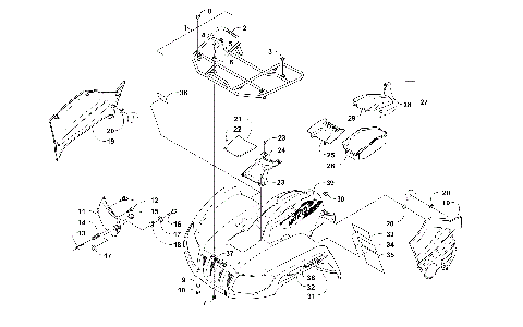 FRONT RACK, BODY PANEL, AND HEADLIGHT ASSEMBLIES [100131]
