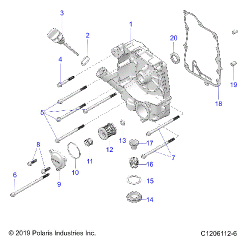 ENGINE, CRANKCASE COVER ASM, RIGHT - A23HBBO7B3/B7 (C1206112-6)