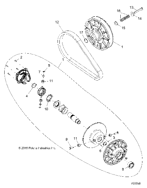 DRIVE TRAIN, SECONDARY CLUTCH - R16RTED1E1 (700359)