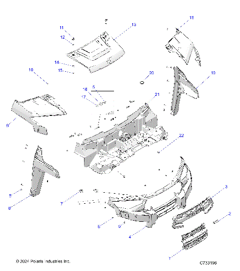 BODY, HOOD AND FRONT FASCIA - R25RSF99AY/AL (C733196)
