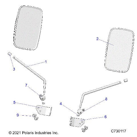 BODY, MIRRORS - R25MAE57F1/C1/E1/G1/G9/C9/E9 (C730117)