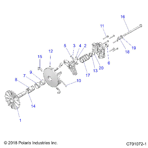 DRIVE TRAIN, PRIMARY CLUTCH - Z21N4E99NG (C701072-1)