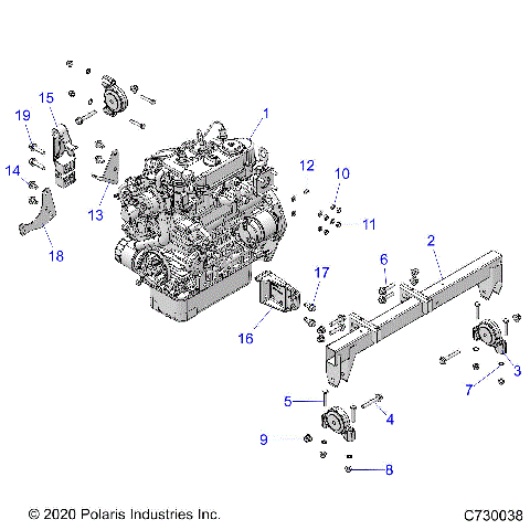 ENGINE, MOUNTING & LONG BLOCK - R23RRED4FA/DA/SD4CA/CK (C730038)