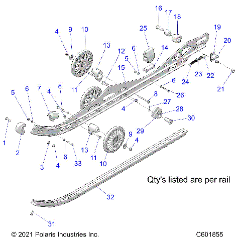 SUSPENSION, RAIL, LH/RH - S22EKB6PSL (C601855)