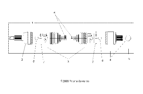DRIVE TRAIN, DRIVE SHAFT, REAR (Built 11/16/09 and Before) - A10ZX55FX/FF (49ATVSHAFTDRIVERR1332809)
