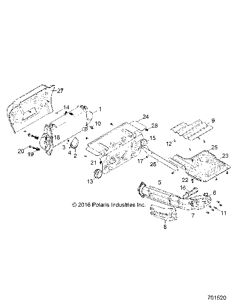 ENGINE, EXHAUST SYSTEM - Z18VDE99FK/S99CK/FK (701520)