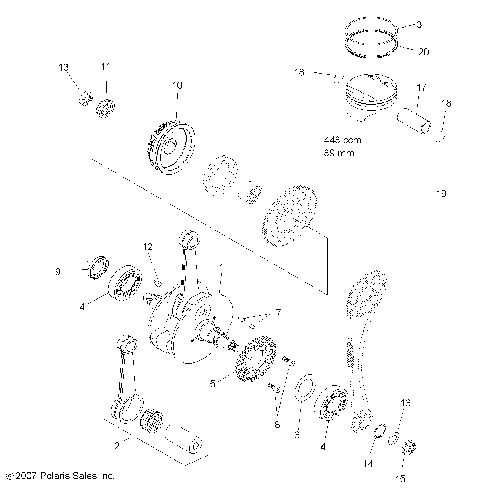 ENGINE, CRANKSHAFT and PISTON - A09GJ45AA (49ATVCRANKSHAFT08OUT450S)