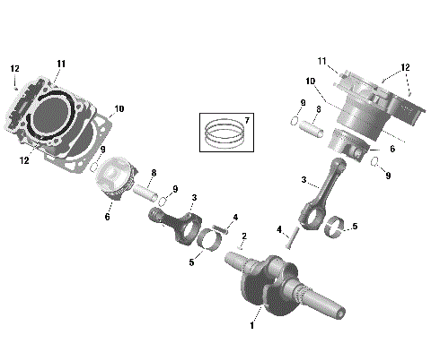 01- ROTAX - Crankshaft, Pistons and Cylinder