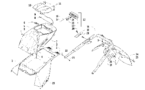 REAR BUMPER, STORAGE BOX, AND TAILLIGHT ASSEMBLY [86485]