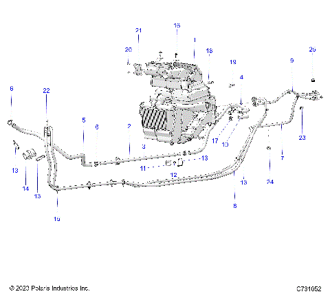 BODY, HVAC HOSES - R25XAW1RB9/BD/BM (C731052)
