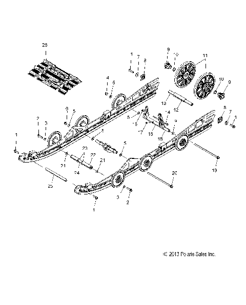 SUSPENSION, REAR and TRACK - S15CT5BEL/BSL/BSM (49SNOWSUSPRR14550144)