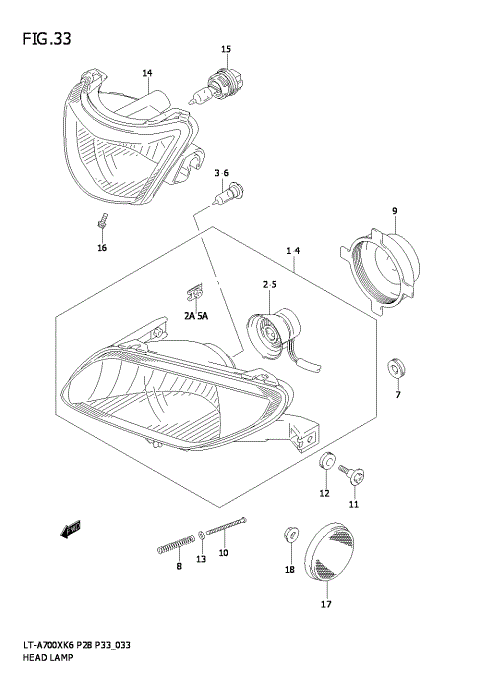 HEADLAMP (MODEL K6 ~F.NO.5SAAP41A 67110000)