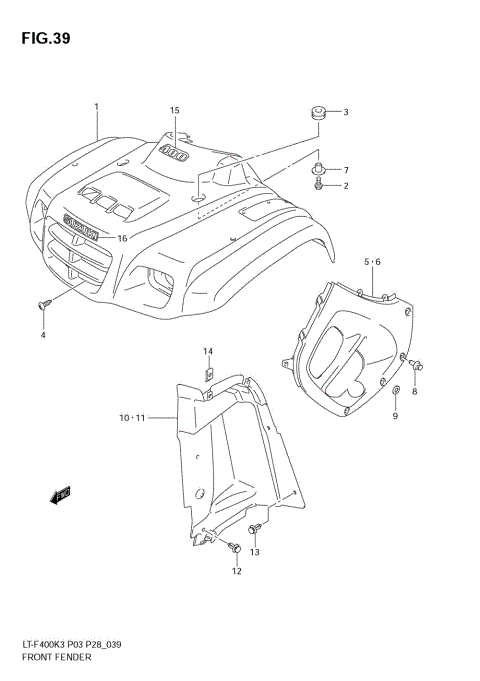 FRONT FENDER (MODEL K3)