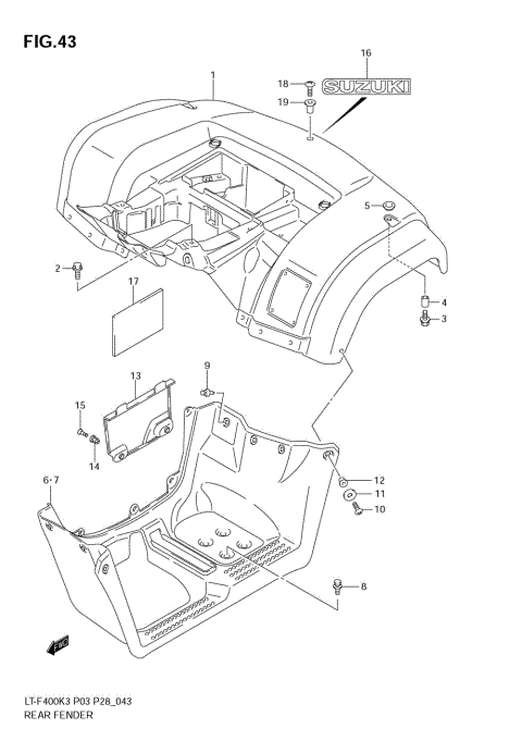 REAR FENDER (MODEL K3)