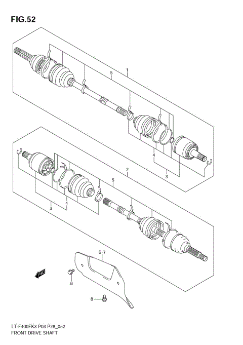 FRONT DRIVE SHAFT (MODEL K3/K4)