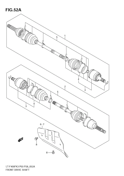 FRONT DRIVE SHAFT (MODEL K5/K6/K7)
