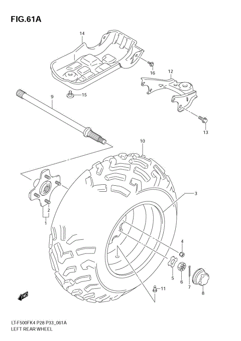 LEFT REAR WHEEL (MODEL K6/K7)