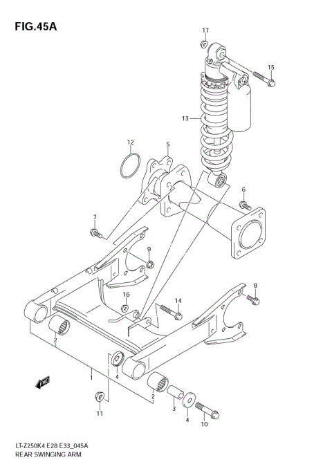 REAR SWINGINGARM (MODEL K6/K7)