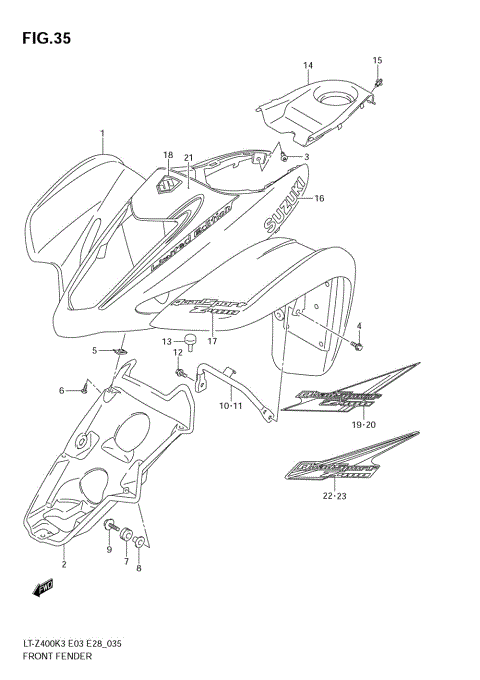 FRONT FENDER (MODEL K3/K4)