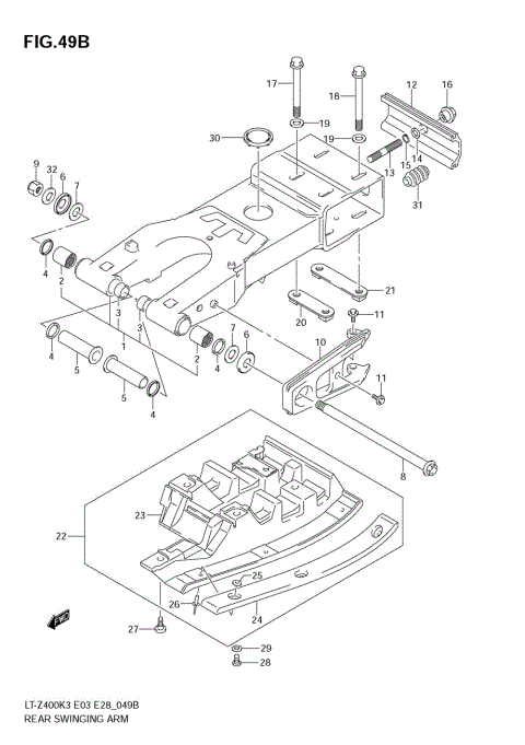 REAR SWINGING ARM (MODEL K4/K5/K6/K7)