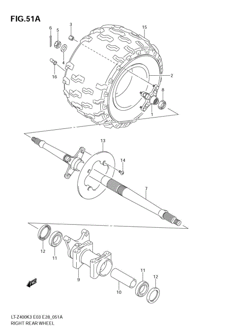 RIGHT REAR WHEEL (MODEL K4)