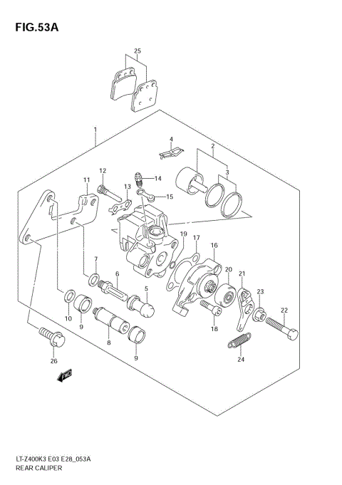 REAR CALIPER (MODEL K4/K5/K6/K7)