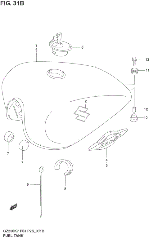 FUEL TANK (MODEL K5/K6)