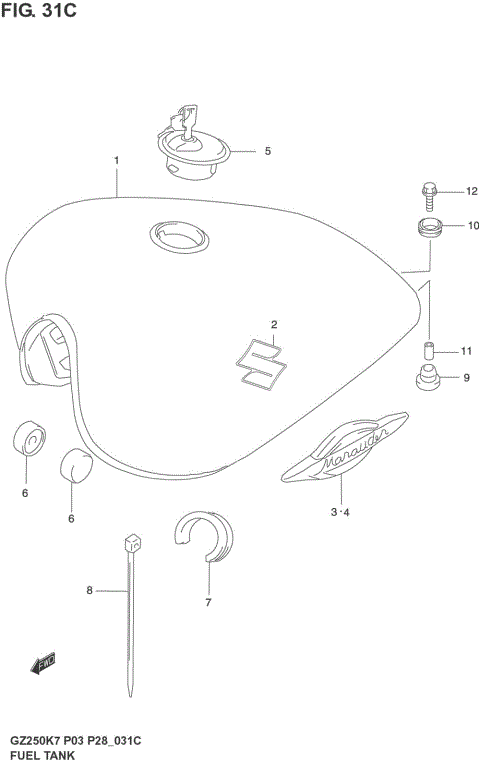 FUEL TANK (MODEL K7)