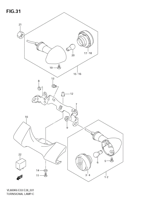 TURNSIGNAL FRONT & REAR LAMP (MODEL K6)