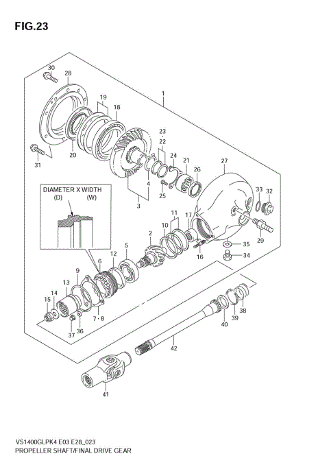 PROPELLER SHAFT - FINAL DRIVE GEAR