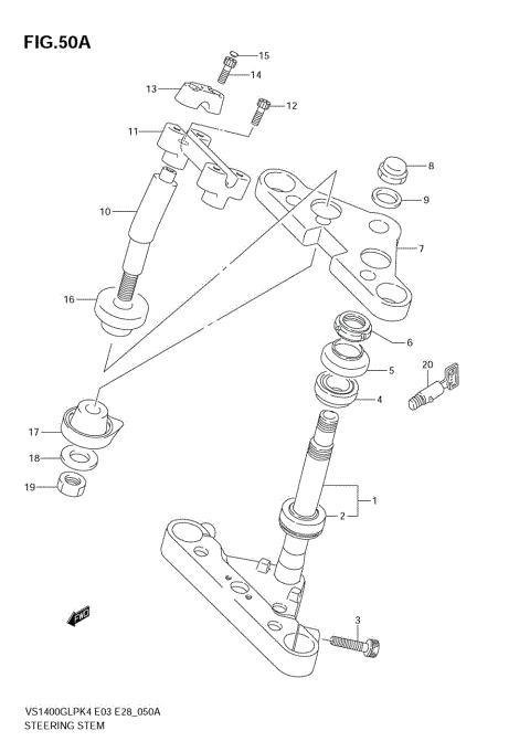 STEERING STEM (MODEL K5/K6/K7)