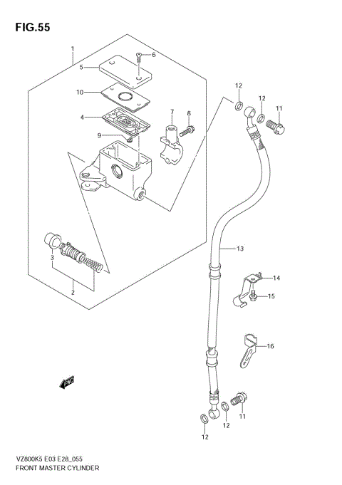 FRONT MASTER CYLINDER (MODEL K5/K6)