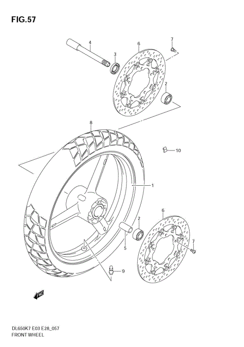 FRONT WHEEL (DL650K7)