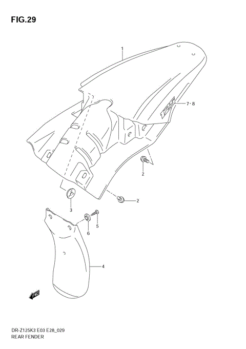 REAR FENDER (MODEL K3)