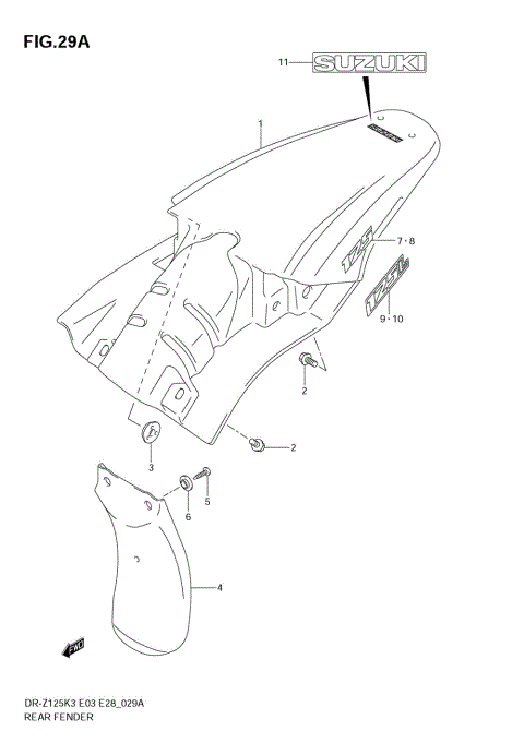 REAR FENDER (MODEL K4/K5/K6)
