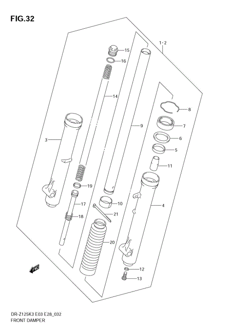 FRONT DAMPER (DR-Z125K3/K4/K5/K6/K7)