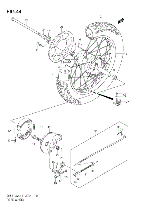 REAR WHEEL (DR-Z125LK3)