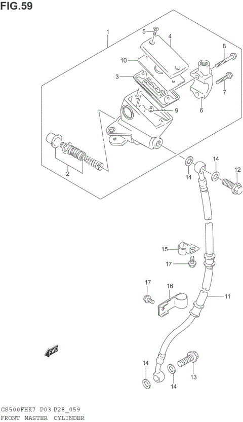 FRONT MASTER CYLINDER (GS500H E28)