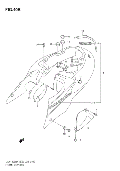 FRAME COVER (GSX1300RK6)