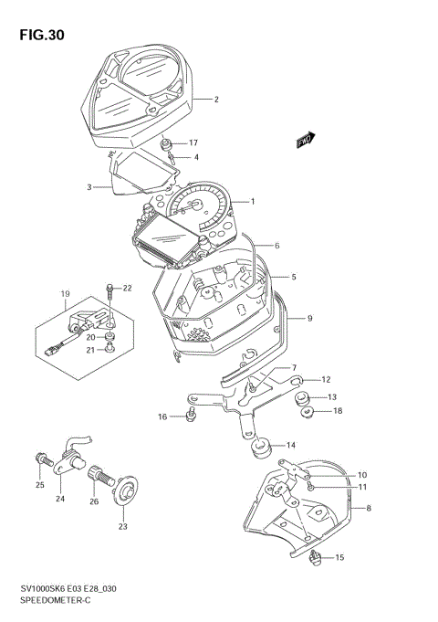 SPEEDOMETER (SV1000) (NOT FOR US MARKET)