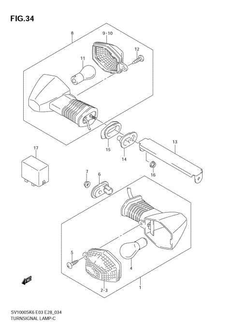 TURNSIGNAL LAMP (SV1000) (NOT FOR US MARKET)