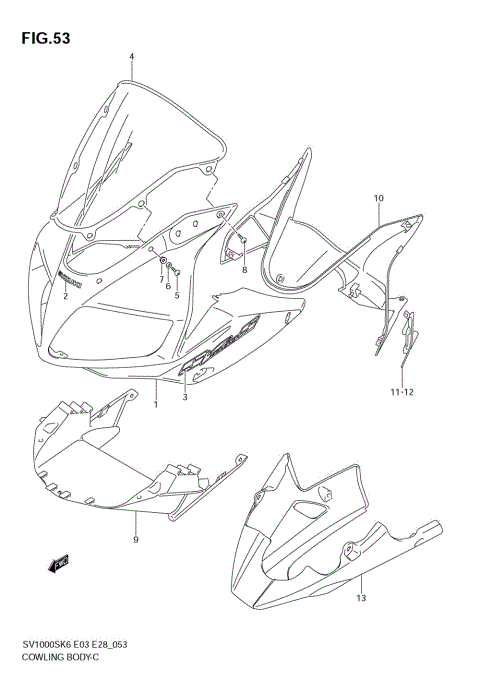 COWLING BODY (SV1000SK6)