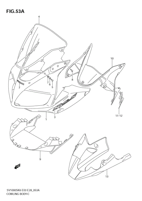 COWLING BODY (SV1000SK7)