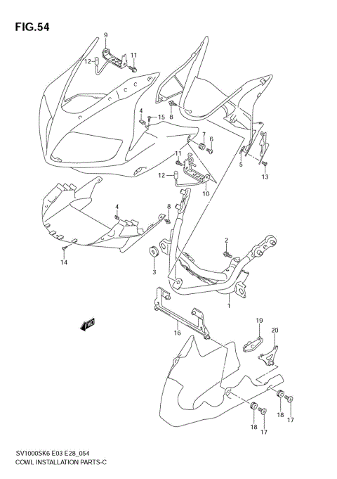 COWLING INSTALLATION PARTS (SV1000S)