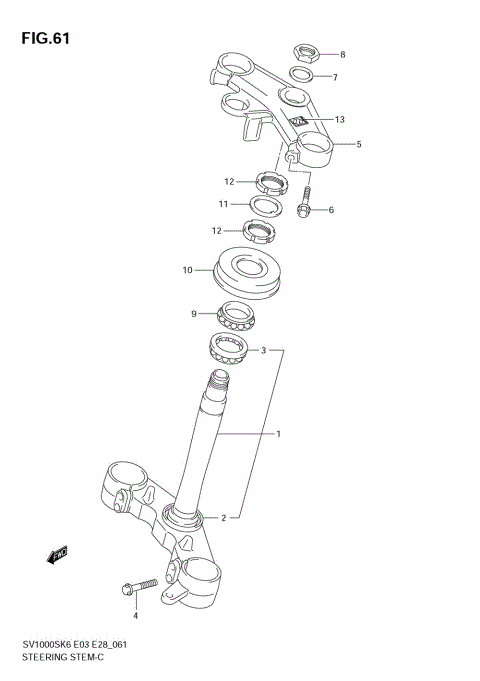 STEERING STEM (SV1000SK6/SK7)
