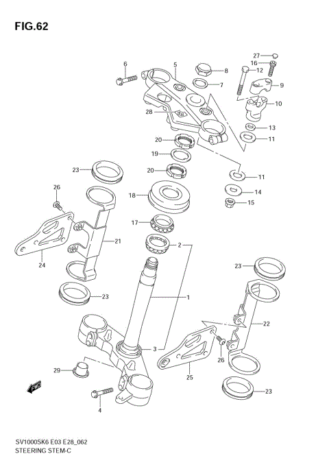 STEERING STEM (SV1000K6) NOT FOR US MARKET
