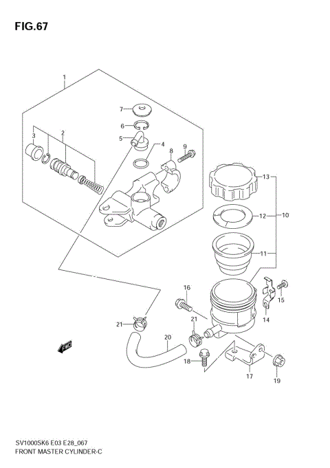 FRONT MASTER CYLINDER (SV1000SK6/SK7)