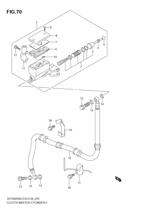 CLUTCH MASTER CYLINDER (SV1000K6) NOT FOR US MARKET