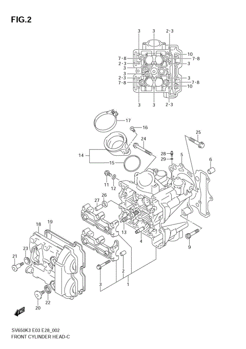 FRONT CYLINDER HEAD (MODEL K3/K4/K5/K6)